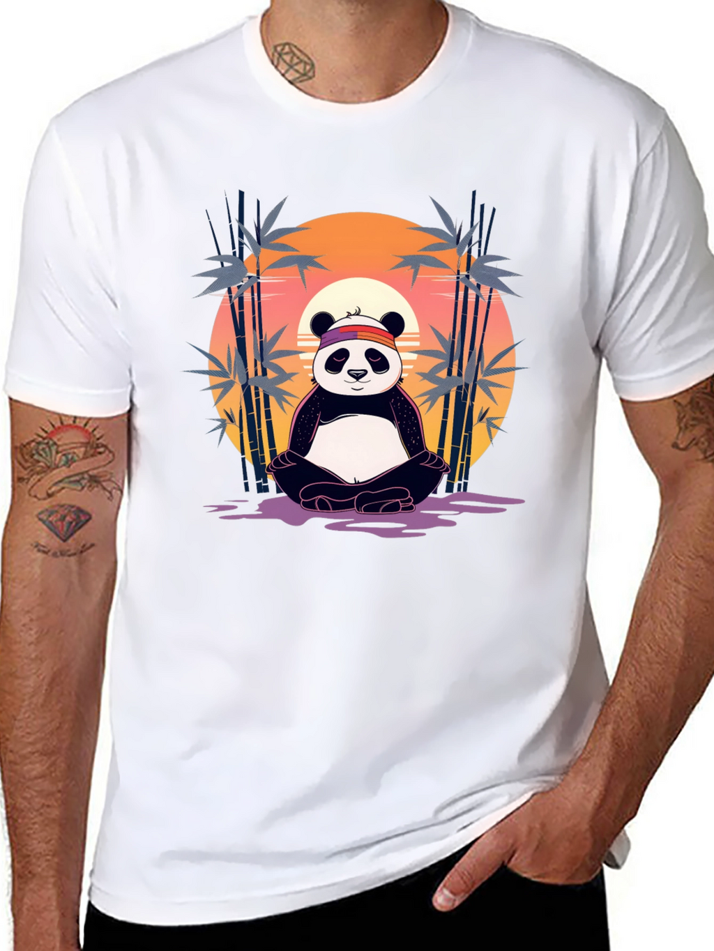Zen Panda T-Shirt - Meditating Bear Graphic Tee