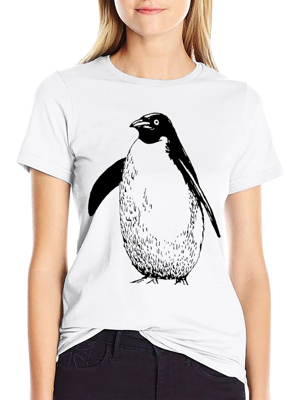 Mens Black Penguin Graphic Tee - Casual Style