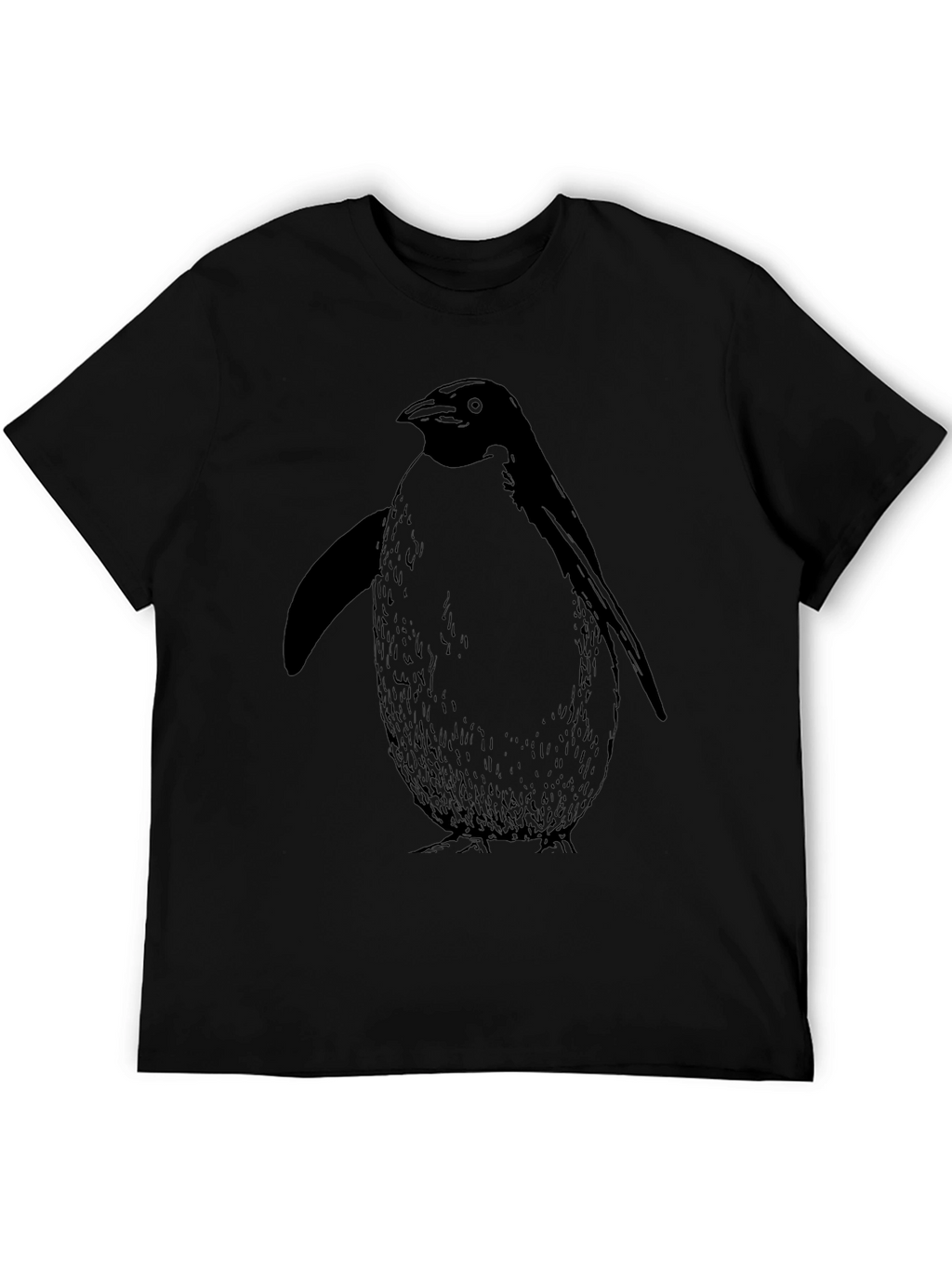 Mens Black Penguin Graphic Tee - Casual Style