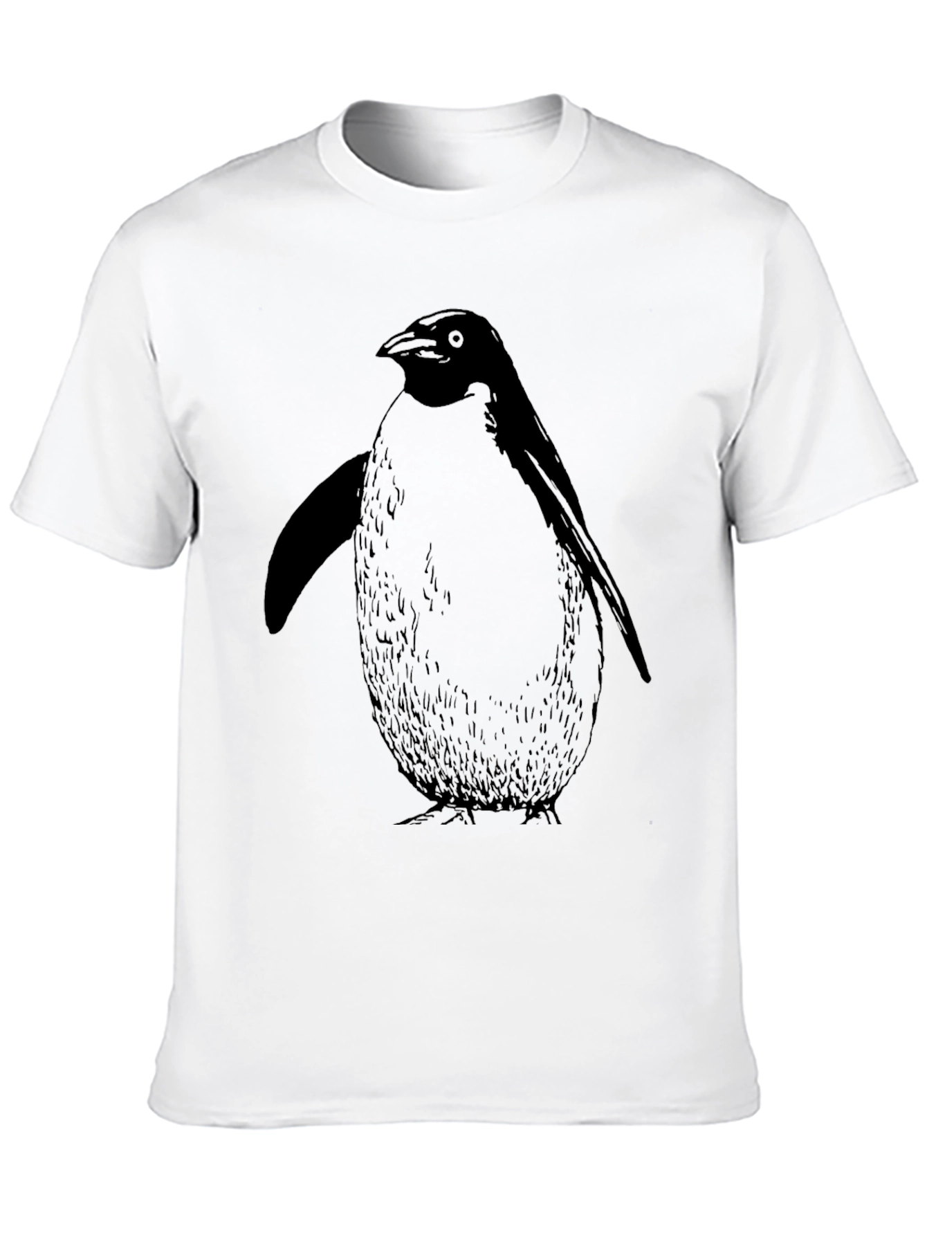 Mens Black Penguin Graphic Tee - Casual Style