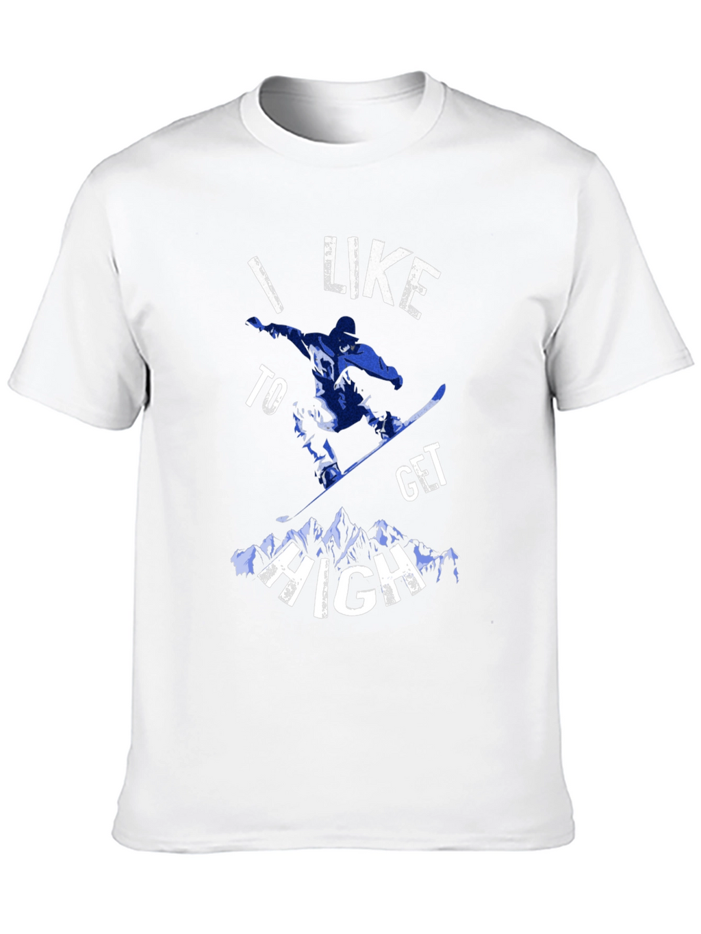 I Like To Get High Snowboarding Black Tee
