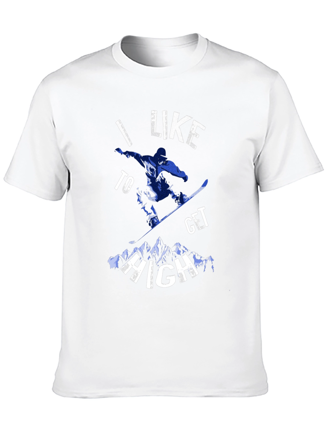 I Like To Get High Snowboarding Black Tee