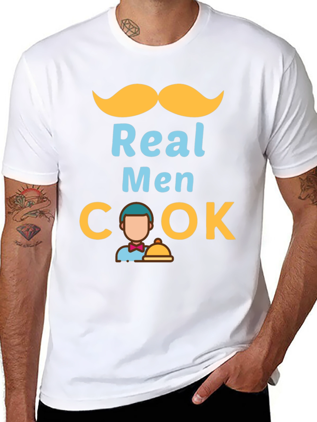 Real Men Cook Graphic T-Shirt - Chef Humor