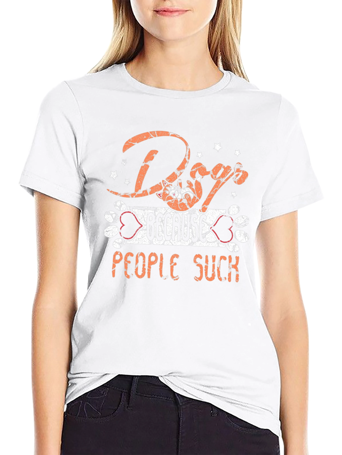 Dog Because People Suck Graphic T-Shirt