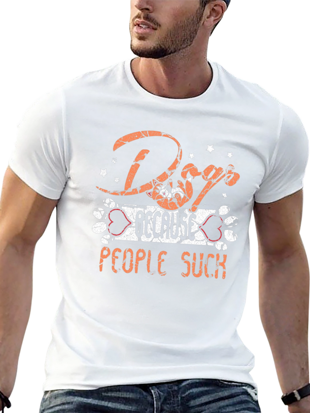 Dog Because People Suck Graphic T-Shirt