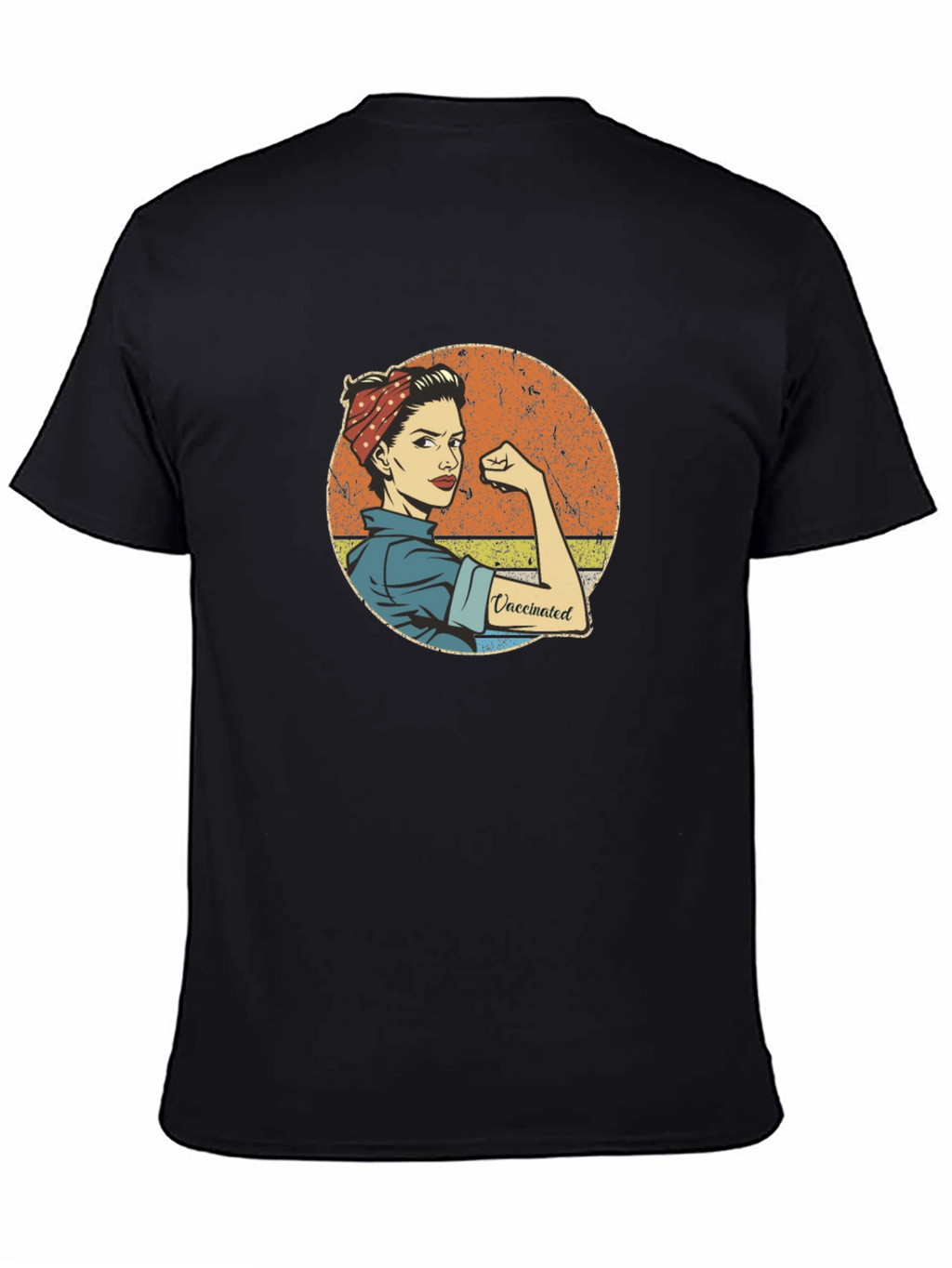 Vaccinated Rosie the Riveter Black T-Shirt