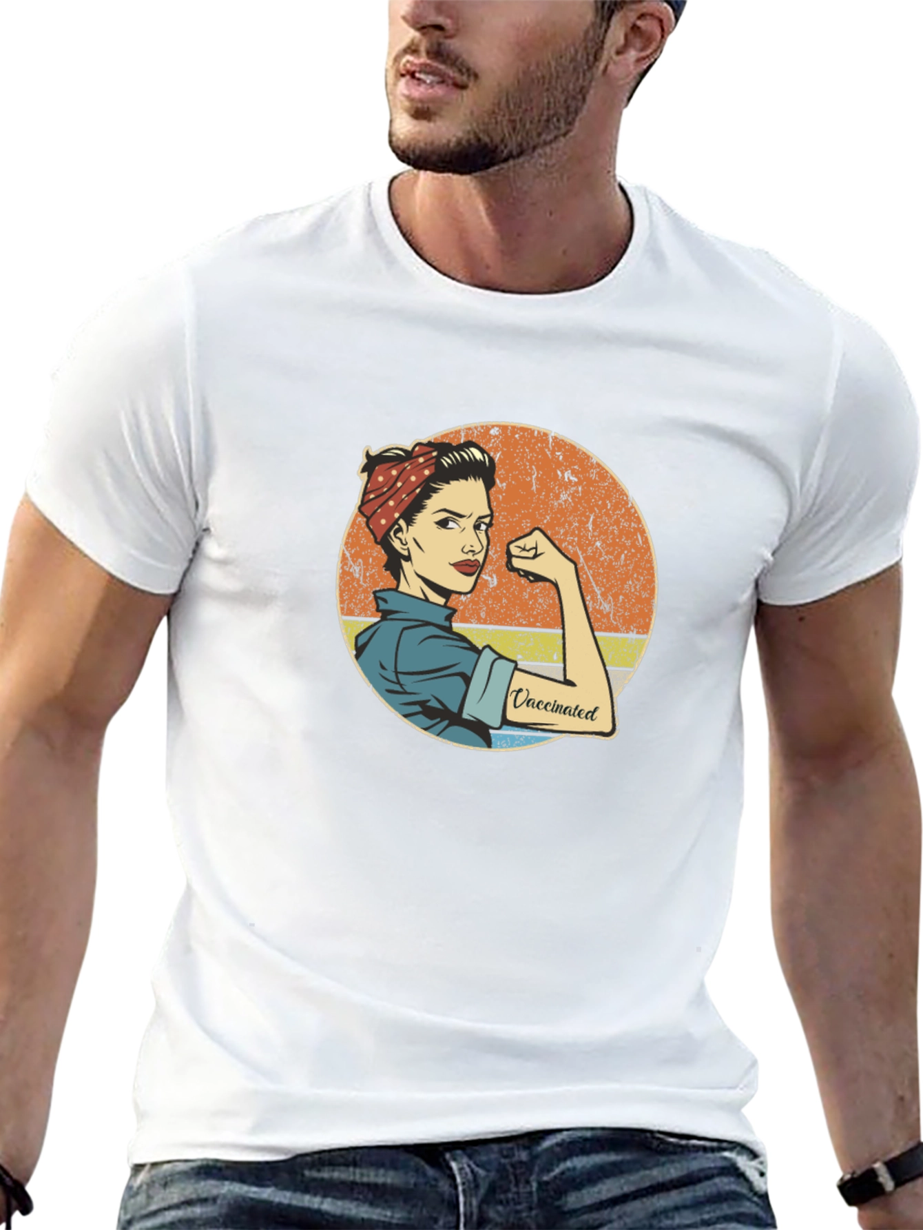 Vaccinated Rosie the Riveter Black T-Shirt