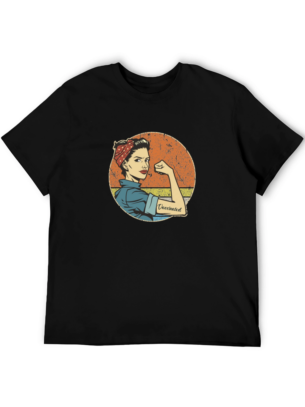 Vaccinated Rosie the Riveter Black T-Shirt