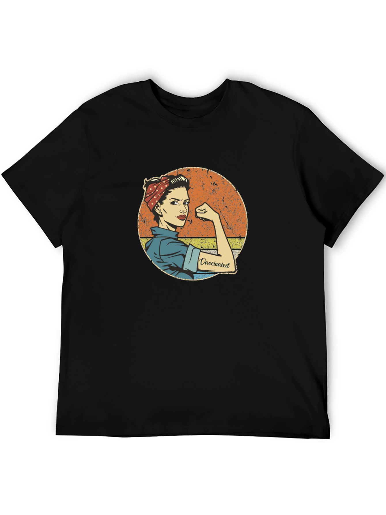 Vaccinated Rosie the Riveter Black T-Shirt