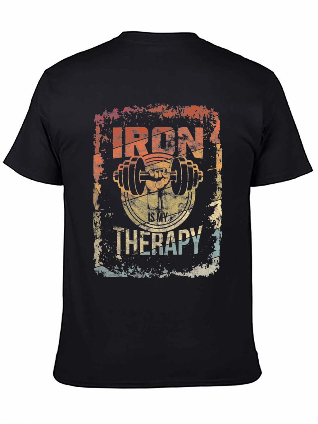 Iron Is My Therapy T-Shirt Gym Workout Tee