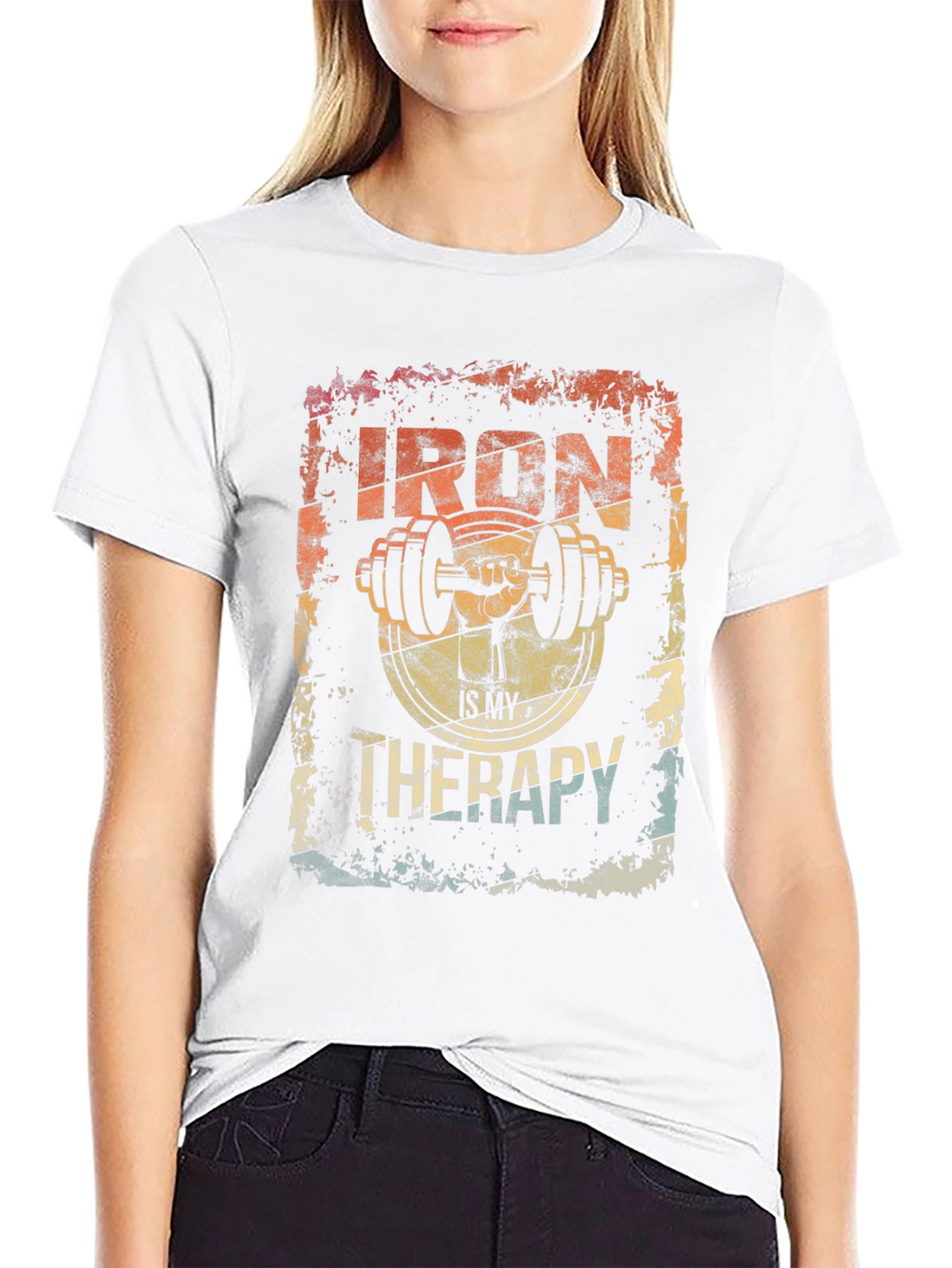 Iron Is My Therapy T-Shirt Gym Workout Tee