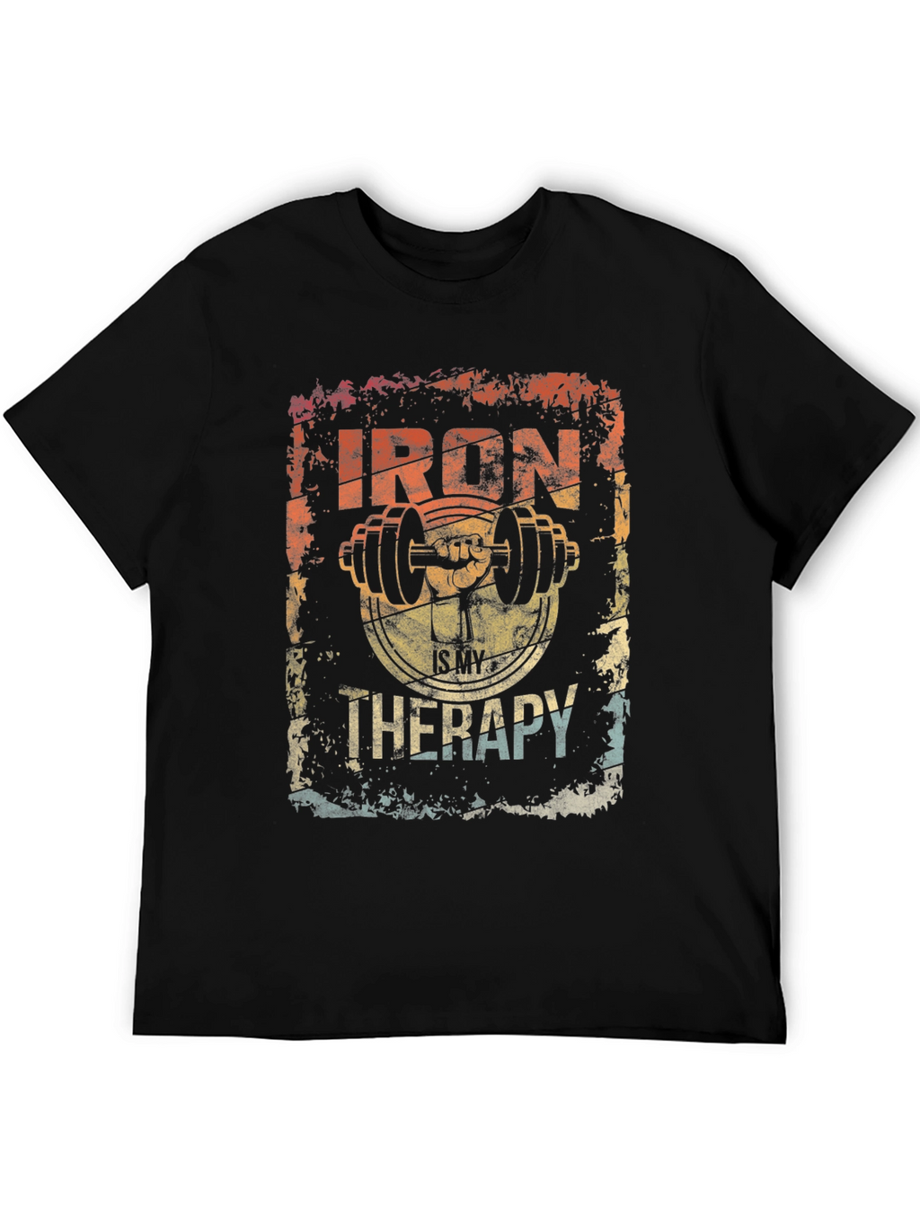 Iron Is My Therapy T-Shirt Gym Workout Tee