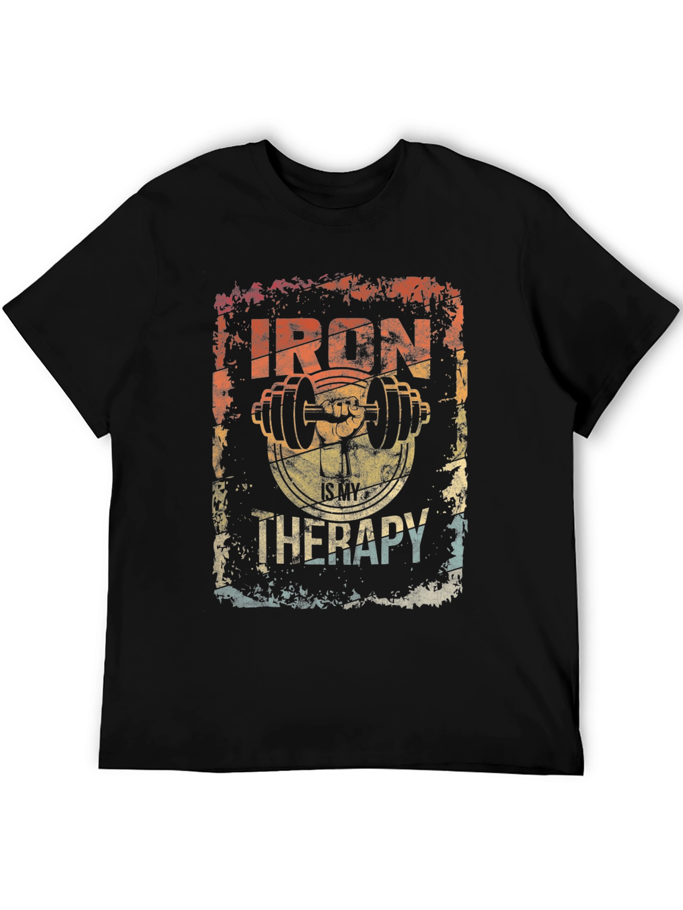 Iron Is My Therapy T-Shirt Gym Workout Tee