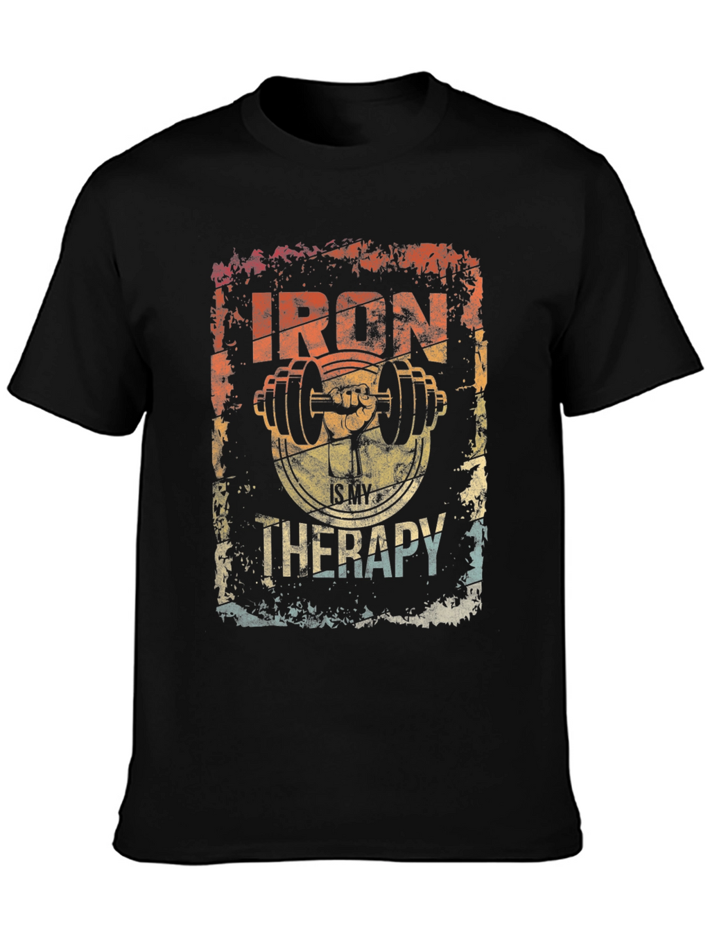 Iron Is My Therapy T-Shirt Gym Workout Tee
