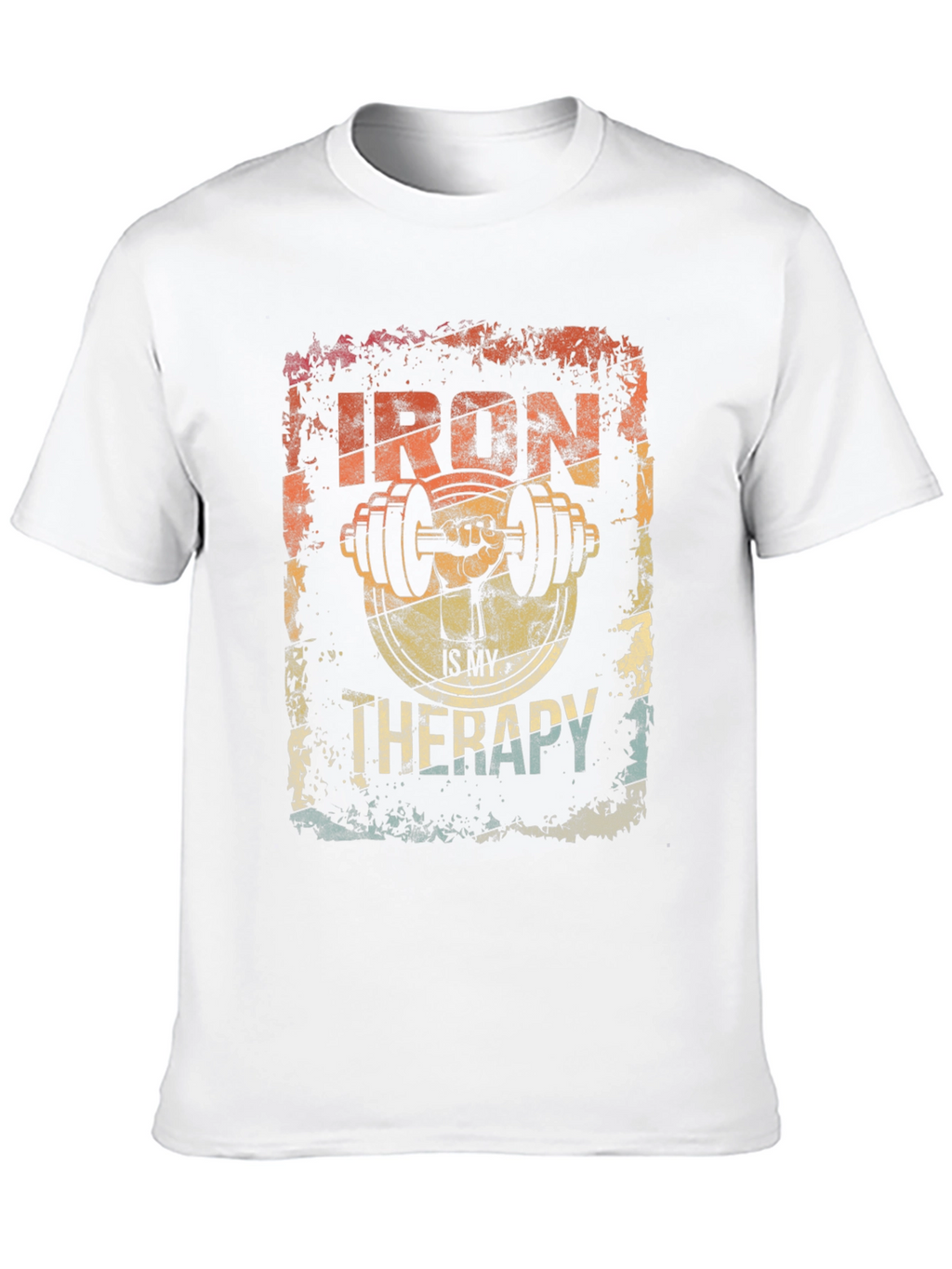 Iron Is My Therapy T-Shirt Gym Workout Tee