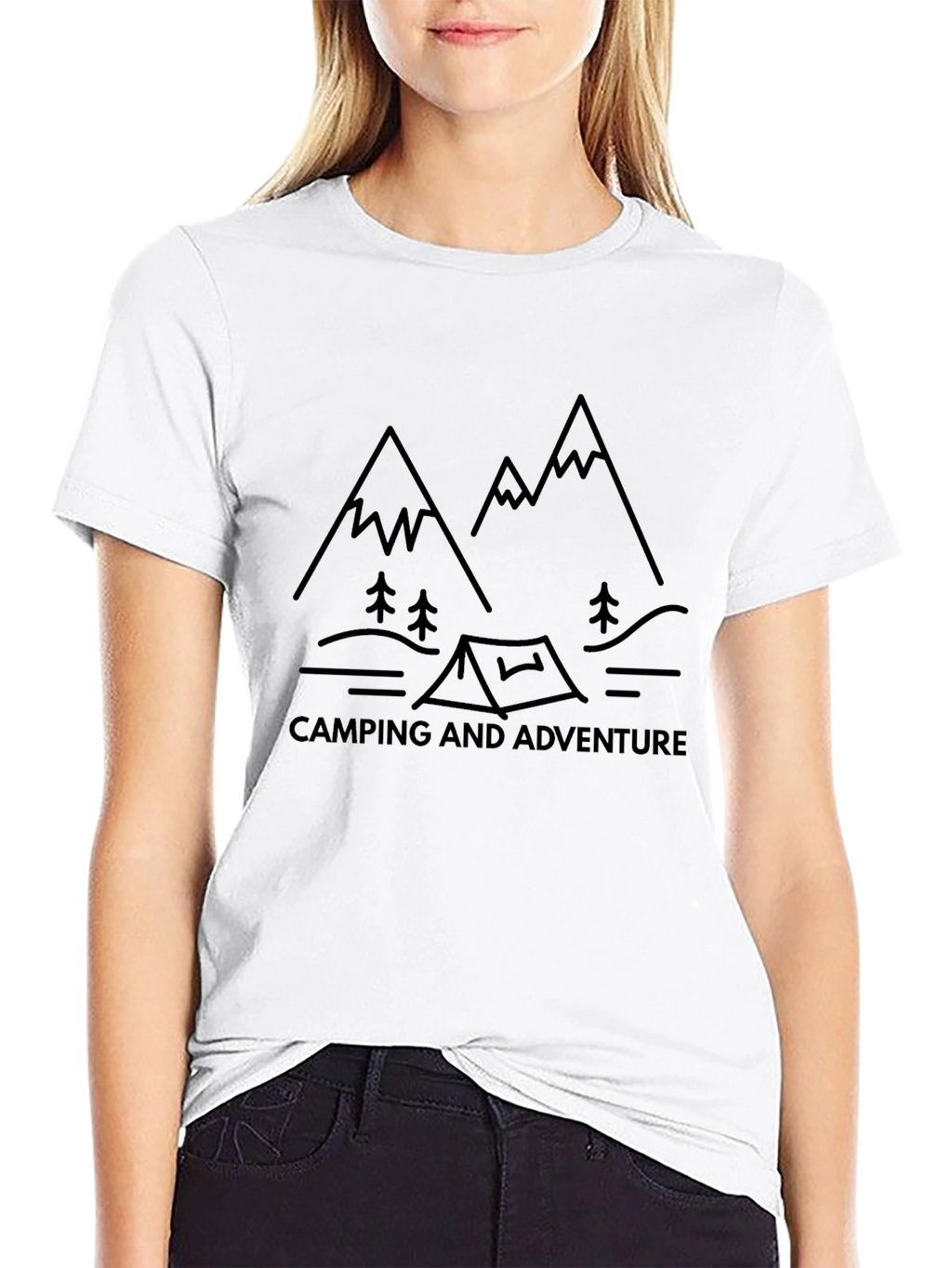 Camping Adventure Black Graphic Tee