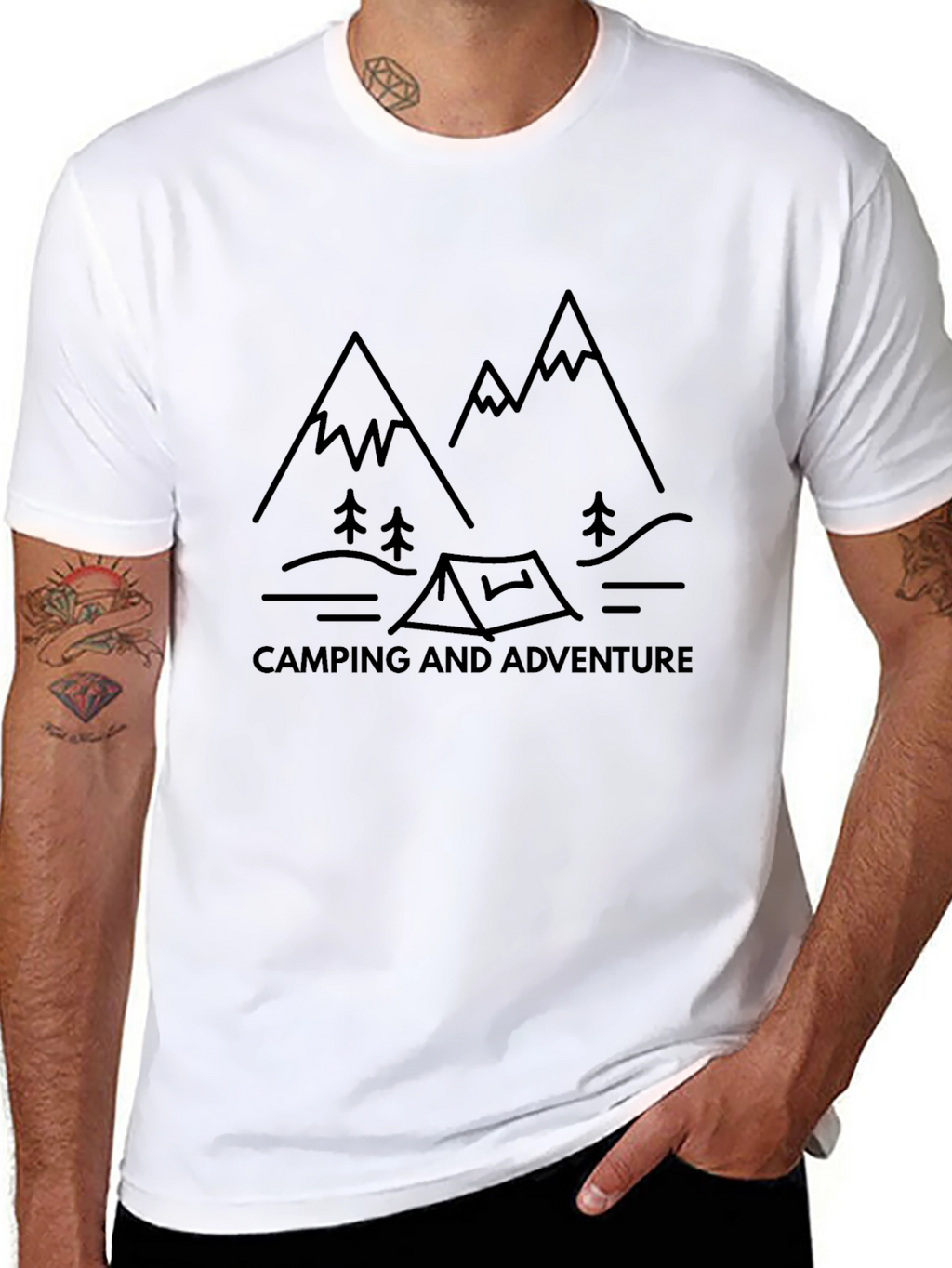 Camping Adventure Black Graphic Tee