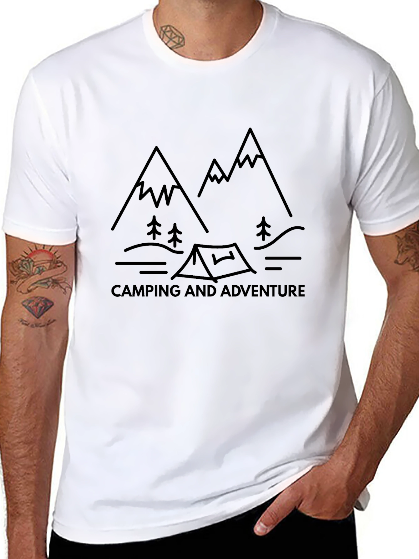 Camping Adventure Black Graphic Tee