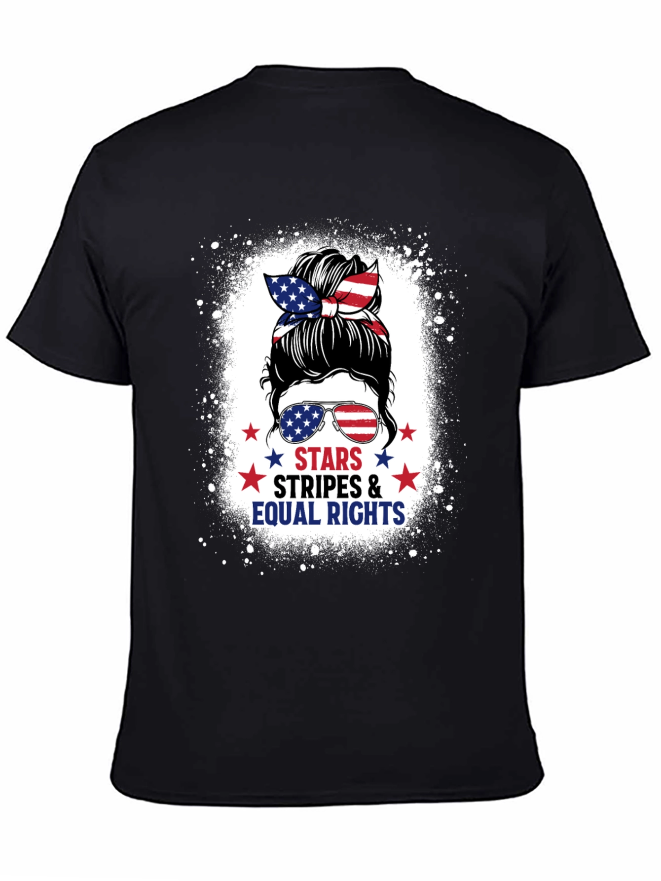 Stars Stripes & Equal Rights Messy Bun T-Shirt