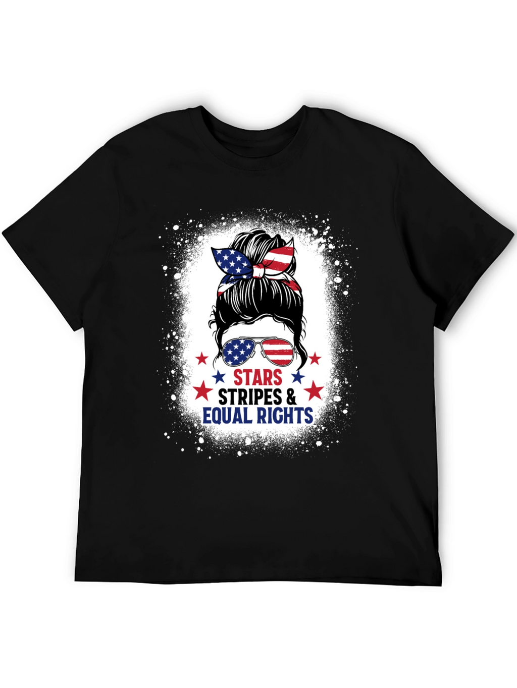 Stars Stripes & Equal Rights Messy Bun T-Shirt