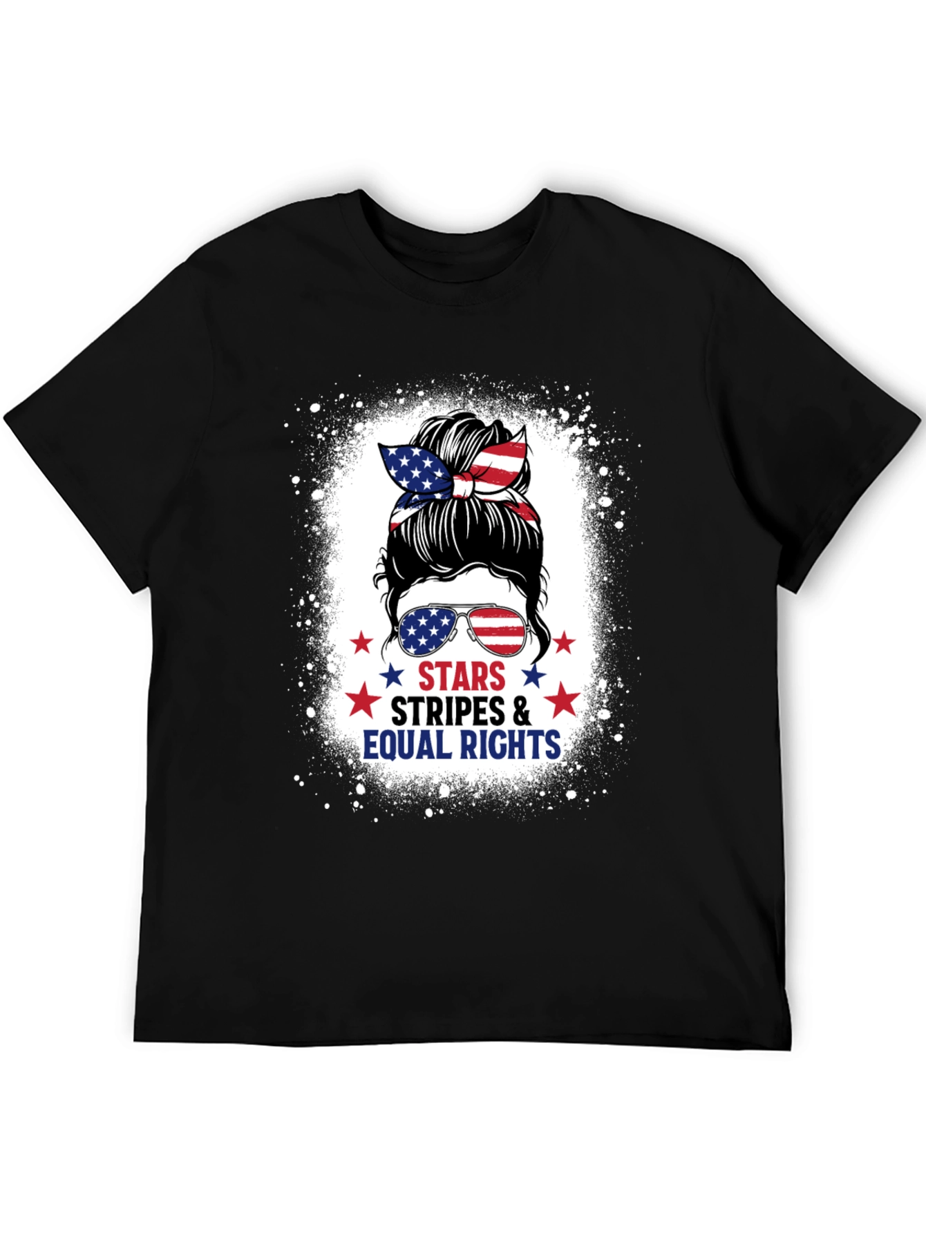 Stars Stripes & Equal Rights Messy Bun T-Shirt