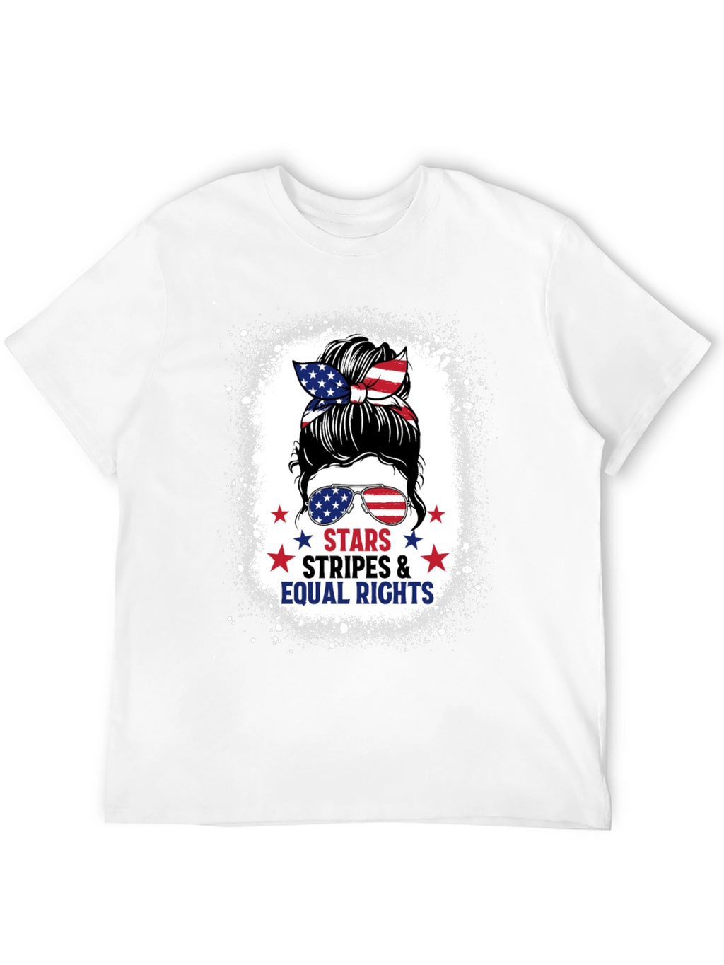 Stars Stripes & Equal Rights Messy Bun T-Shirt