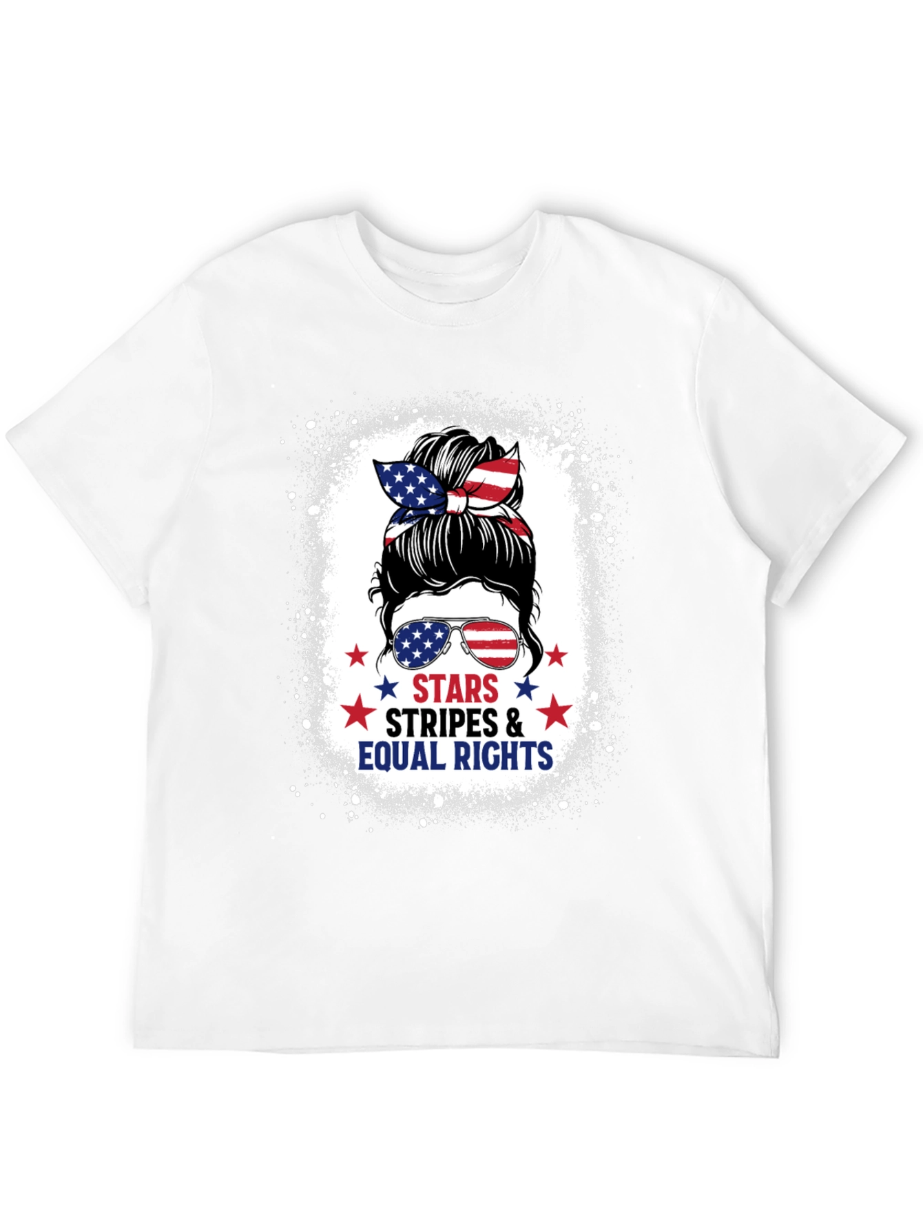 Stars Stripes & Equal Rights Messy Bun T-Shirt