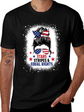 Stars Stripes & Equal Rights Messy Bun T-Shirt
