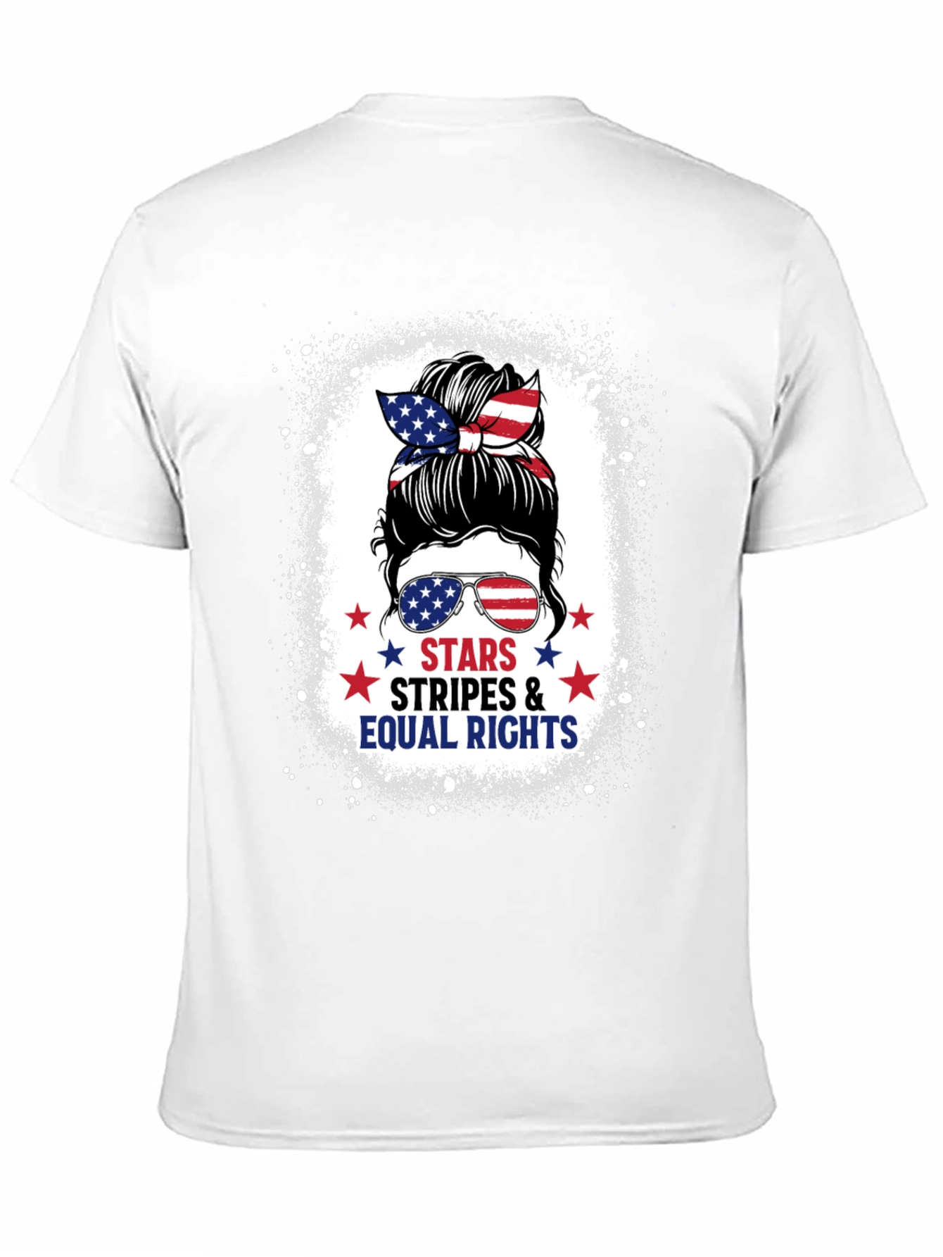Stars Stripes & Equal Rights Messy Bun T-Shirt