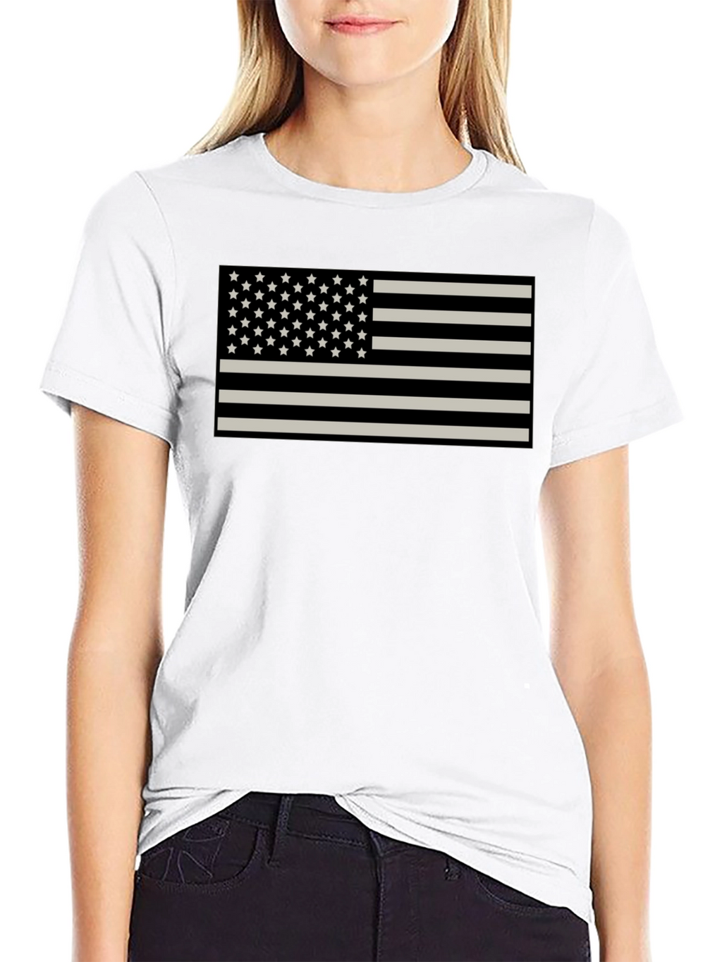 American Flag Graphic Tee - Patriotic Black Shirt