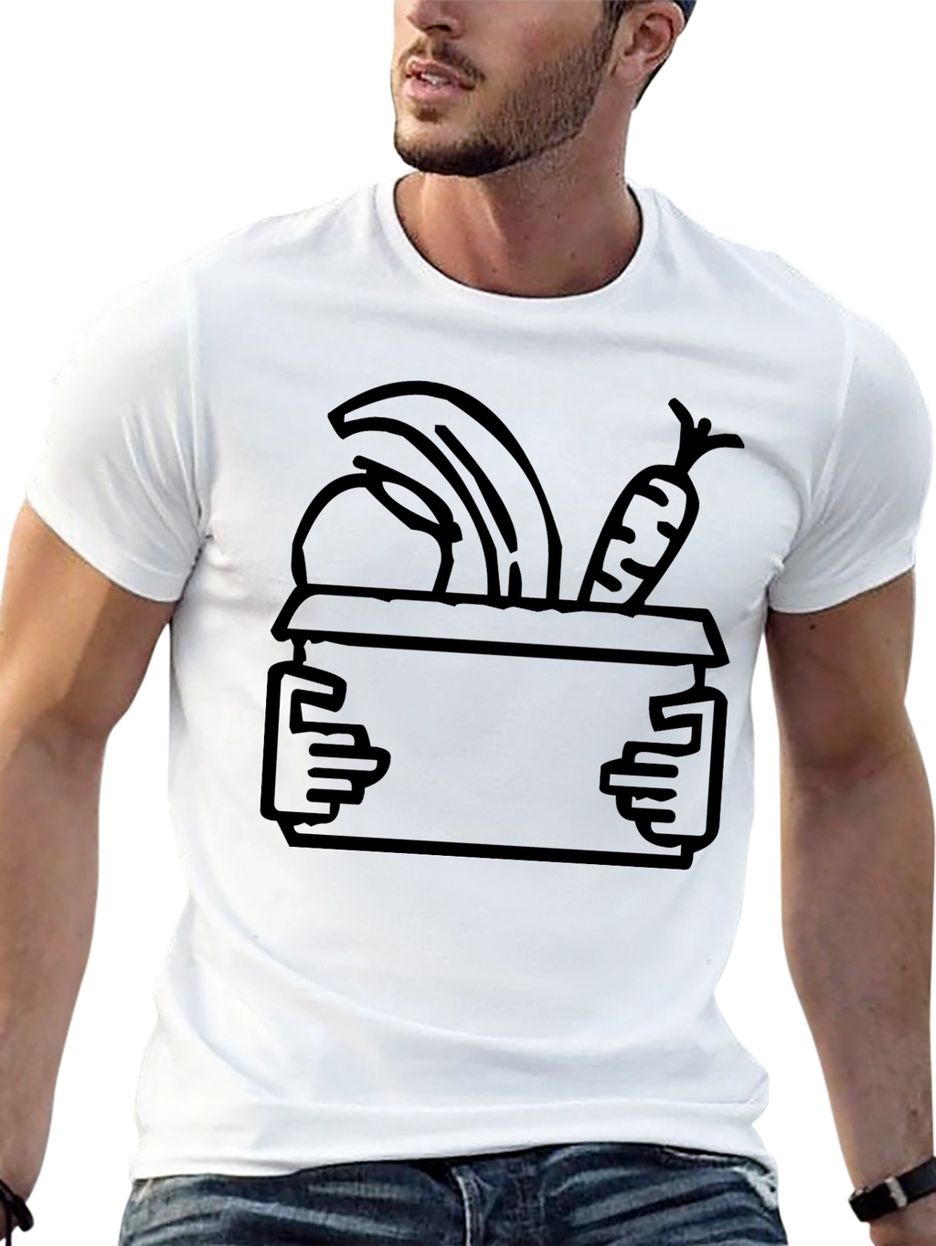 Fruit and Veggie Box Graphic Tee - Black