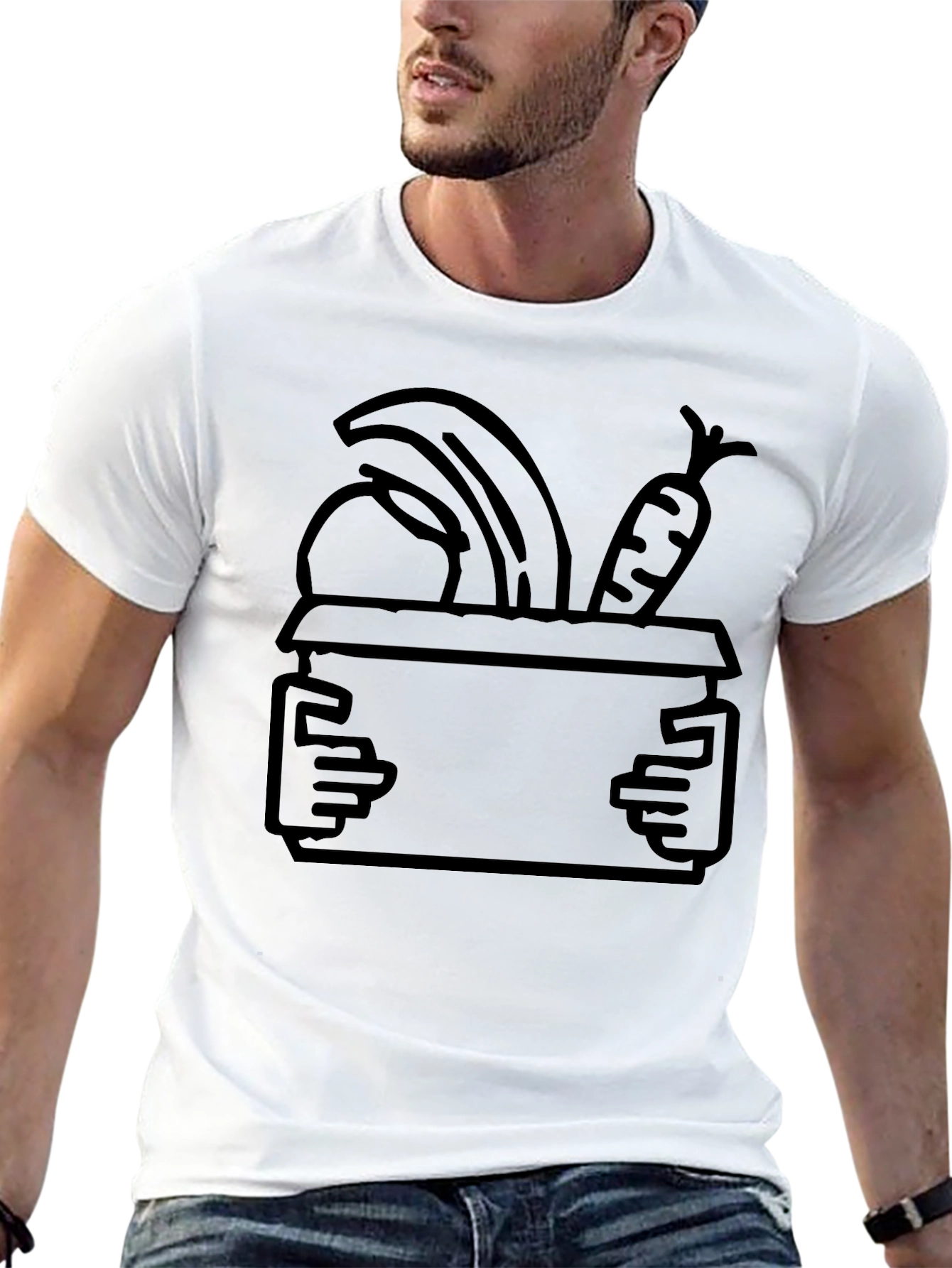 Fruit and Veggie Box Graphic Tee - Black