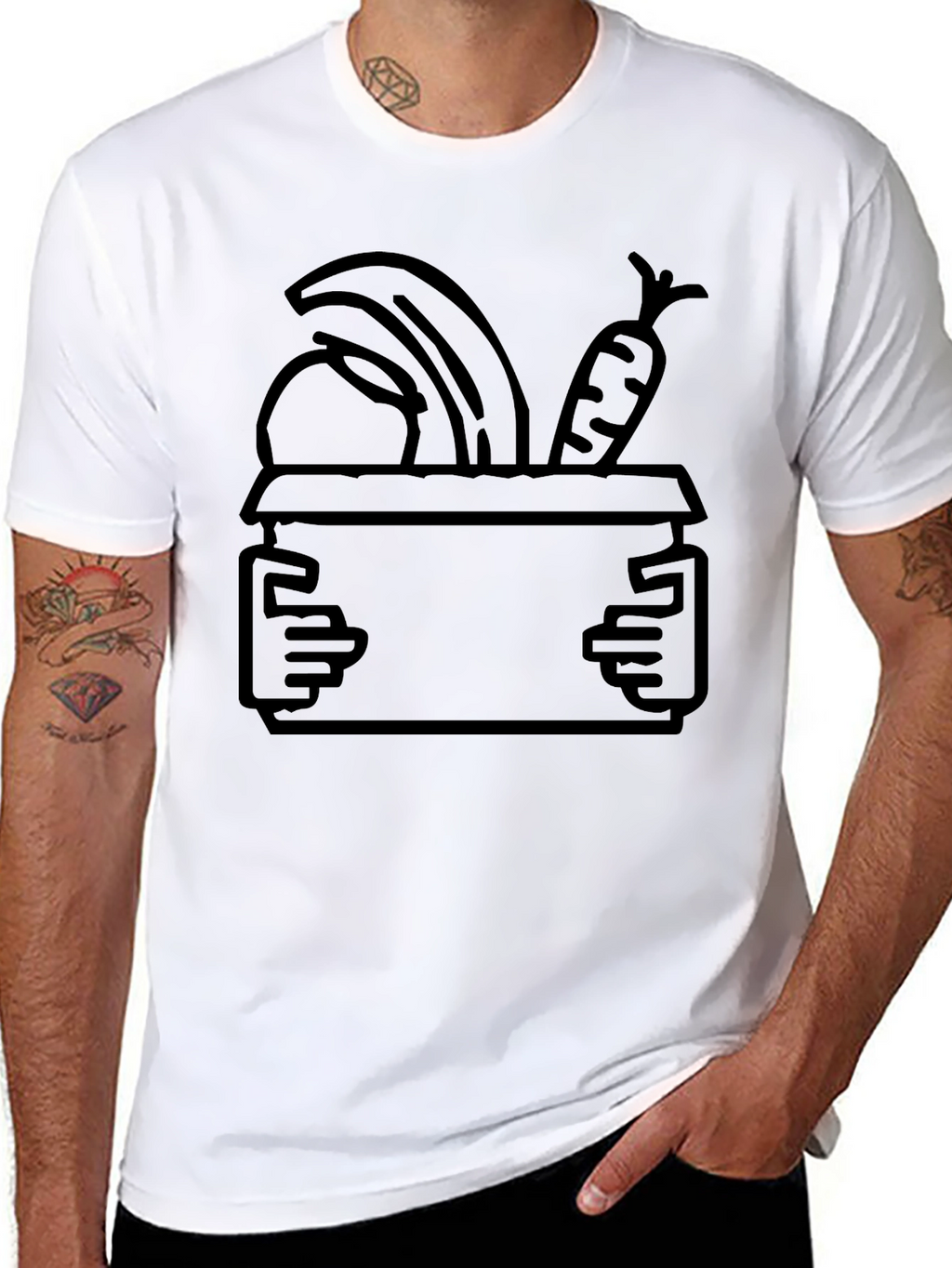 Fruit and Veggie Box Graphic Tee - Black
