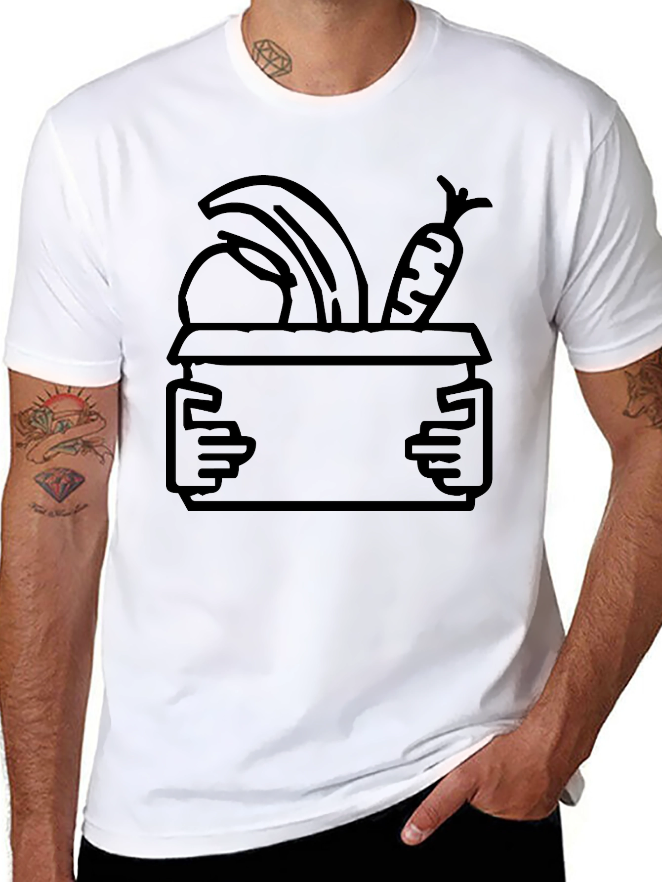 Fruit and Veggie Box Graphic Tee - Black