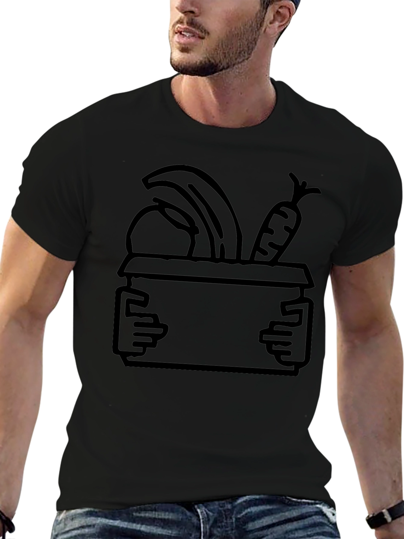 Fruit and Veggie Box Graphic Tee - Black
