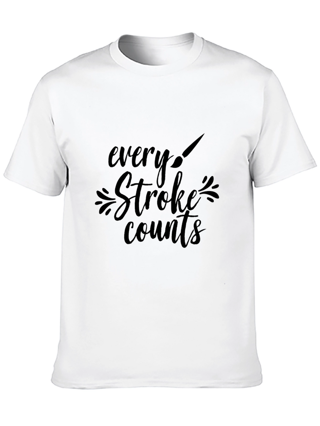 Every Stroke Counts Black Graphic Tee