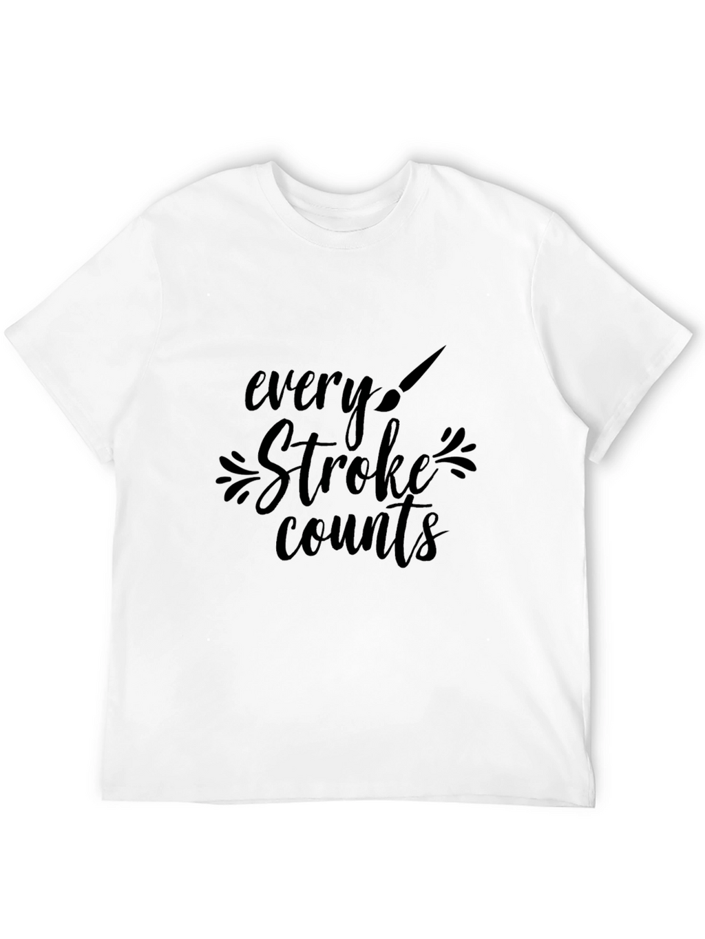 Every Stroke Counts Black Graphic Tee