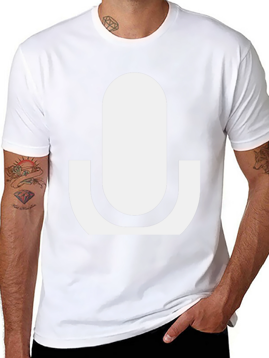 Minimalist Microphone Graphic Tee - Black