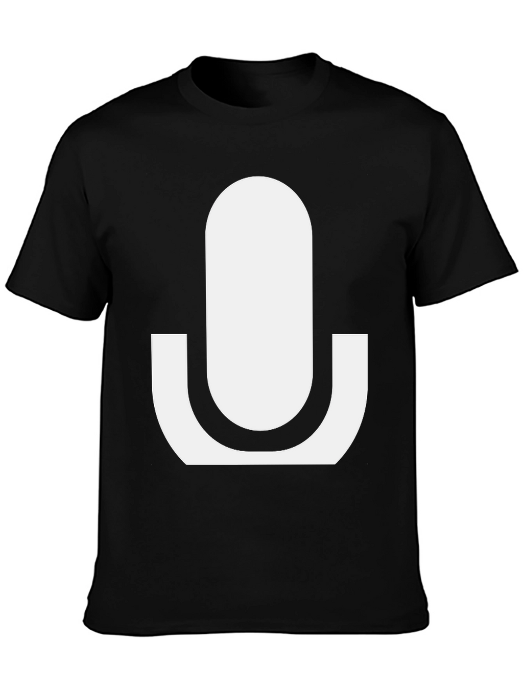 Minimalist Microphone Graphic Tee - Black