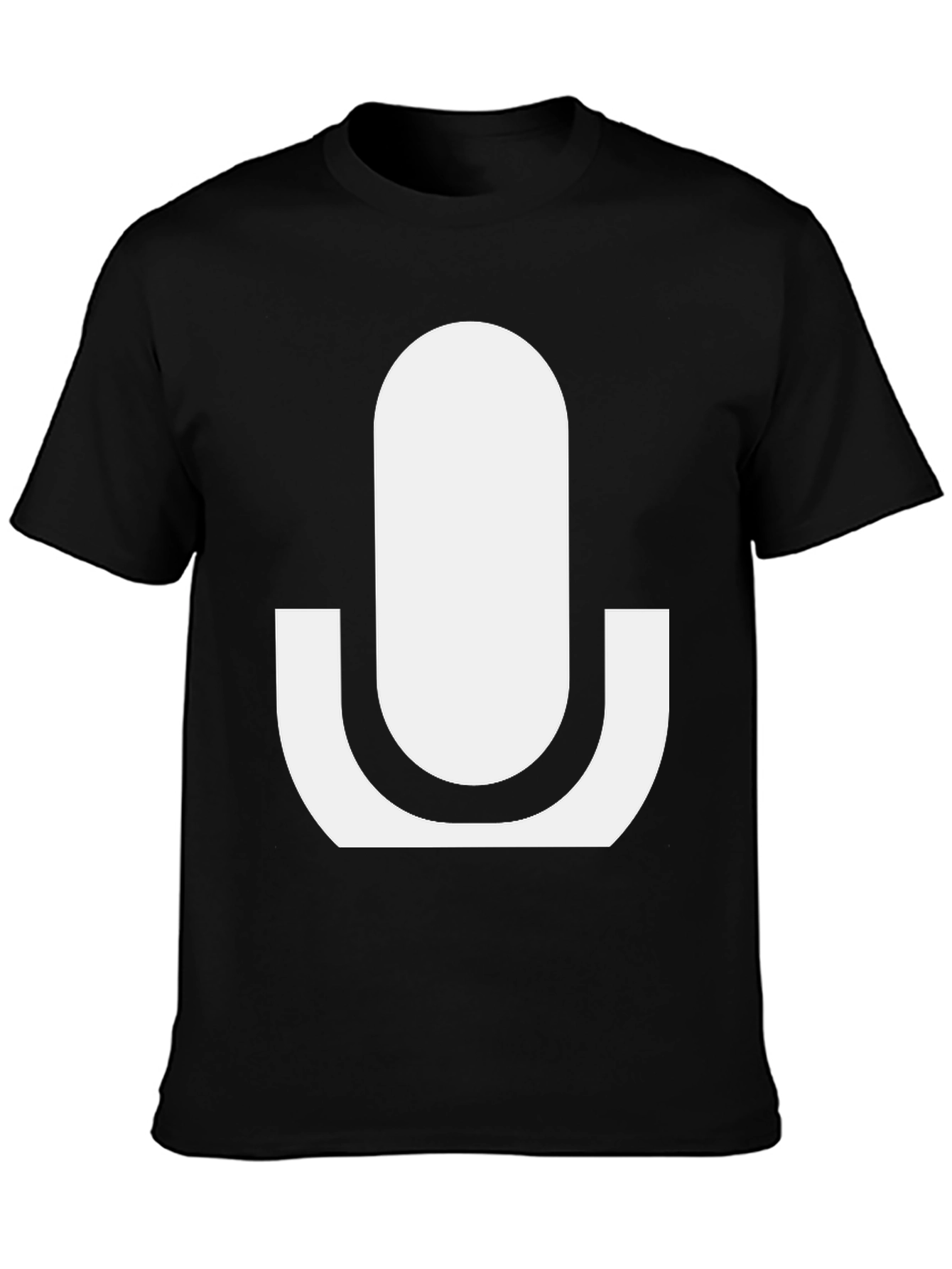 Minimalist Microphone Graphic Tee - Black