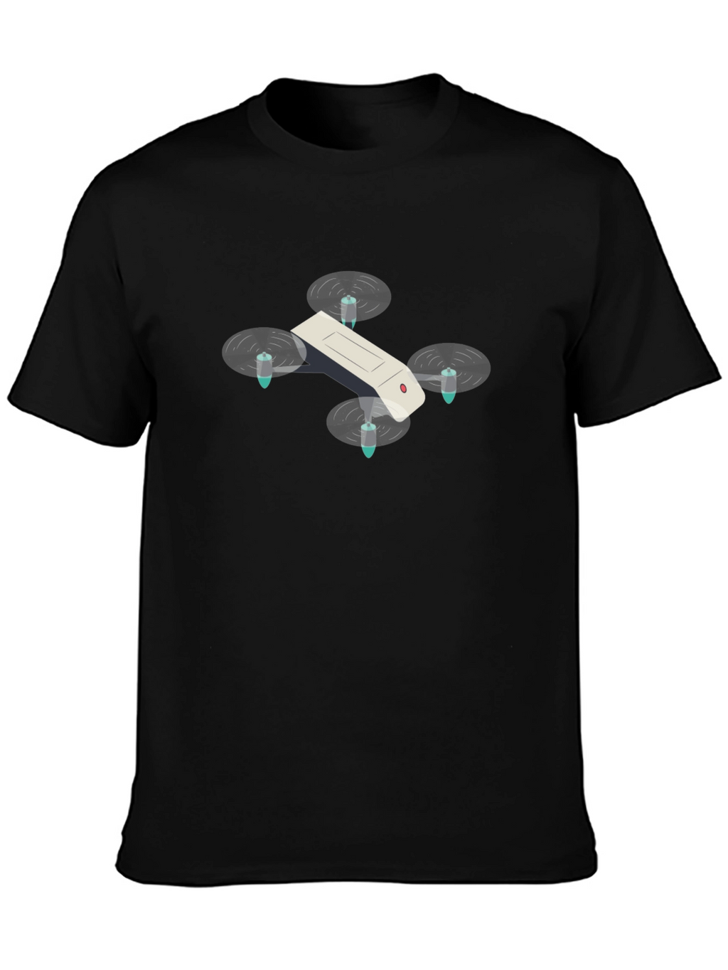 Drone Graphic T-Shirt - Black Cotton Tee