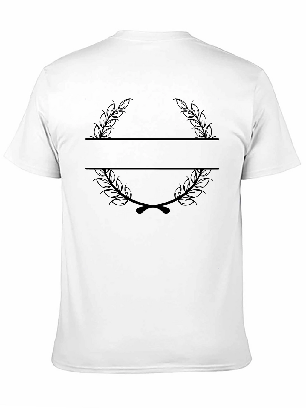 Elegant Black Laurel Wreath Custom T-Shirt