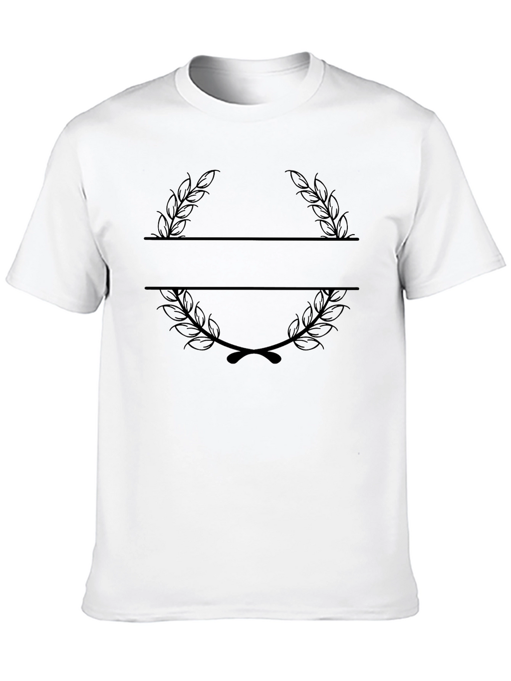 Elegant Black Laurel Wreath Custom T-Shirt