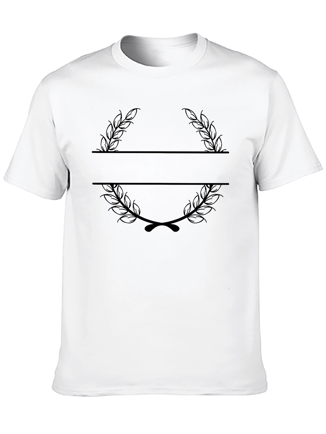 Elegant Black Laurel Wreath Custom T-Shirt