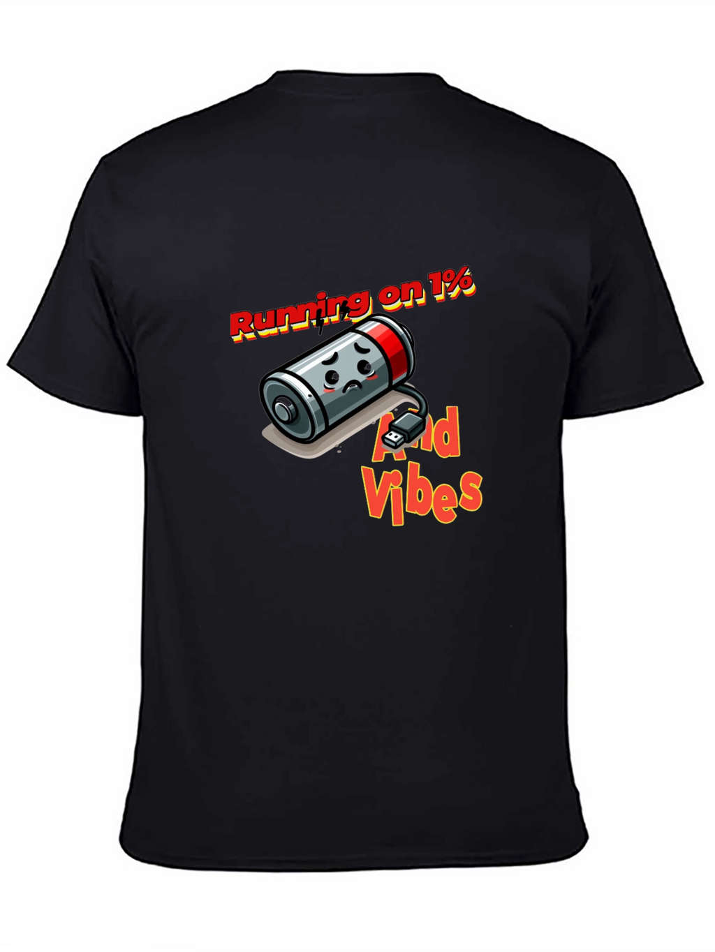 Running on 1% and Good Vibes Black T-Shirt