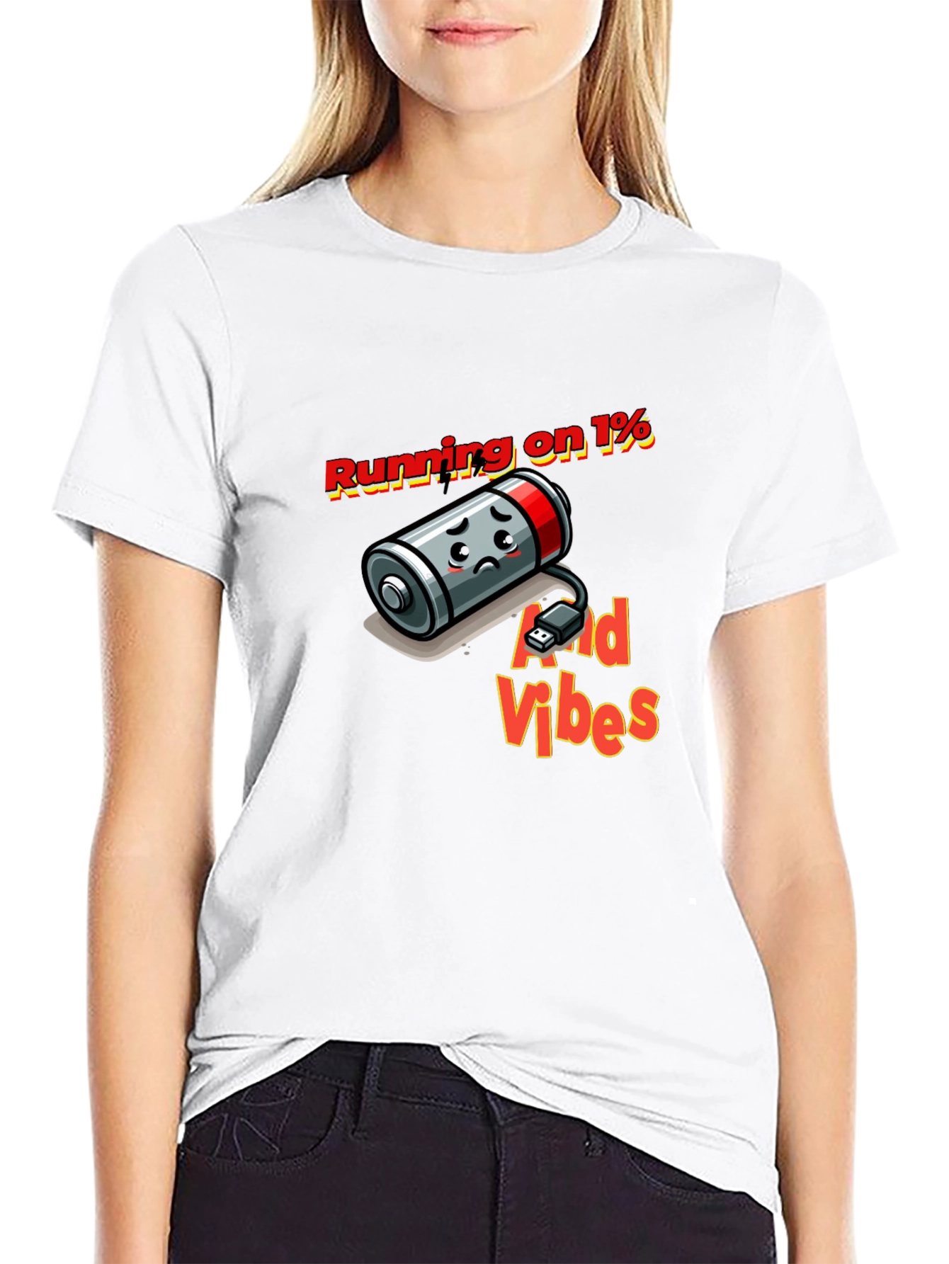 Running on 1% and Good Vibes Black T-Shirt