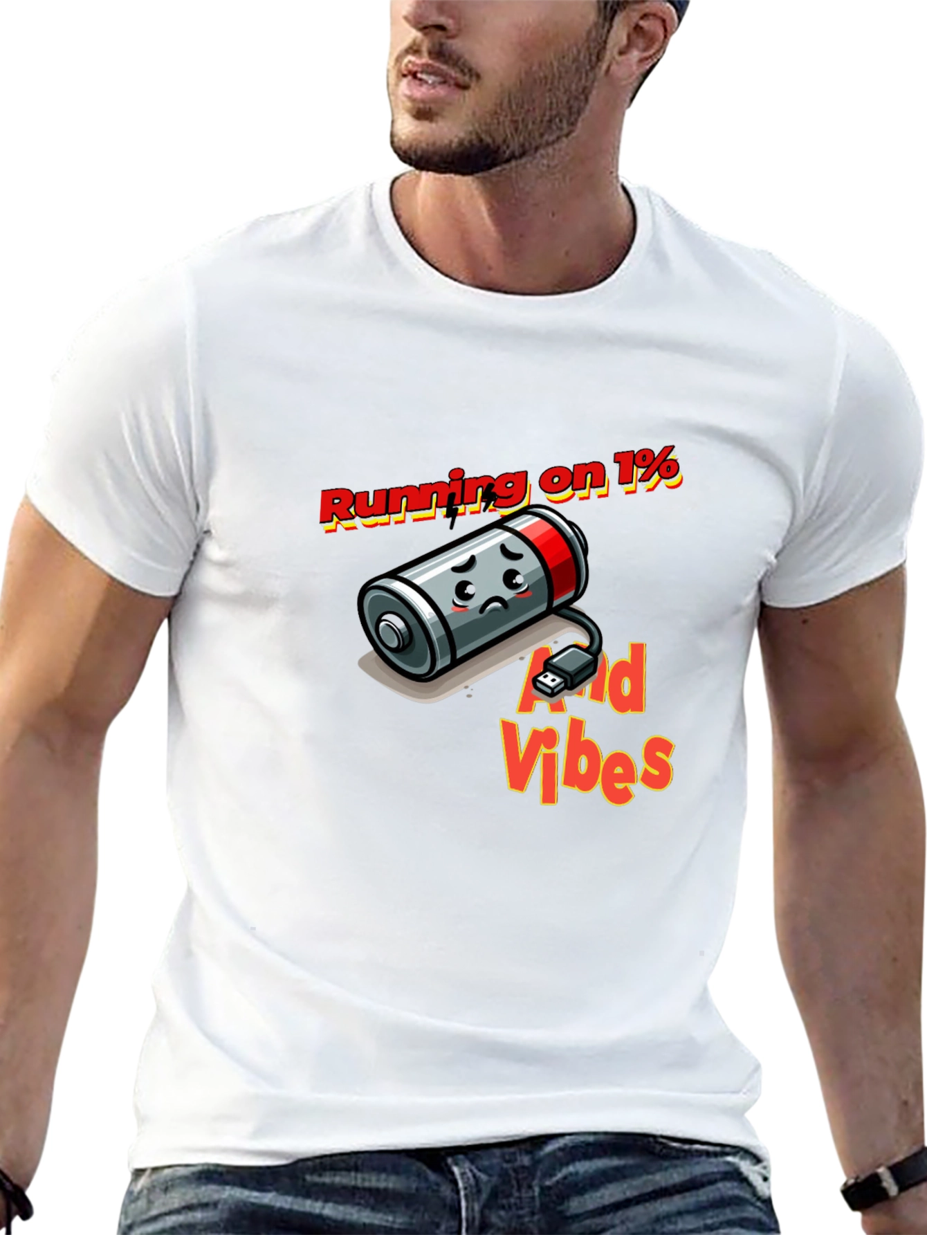 Running on 1% and Good Vibes Black T-Shirt