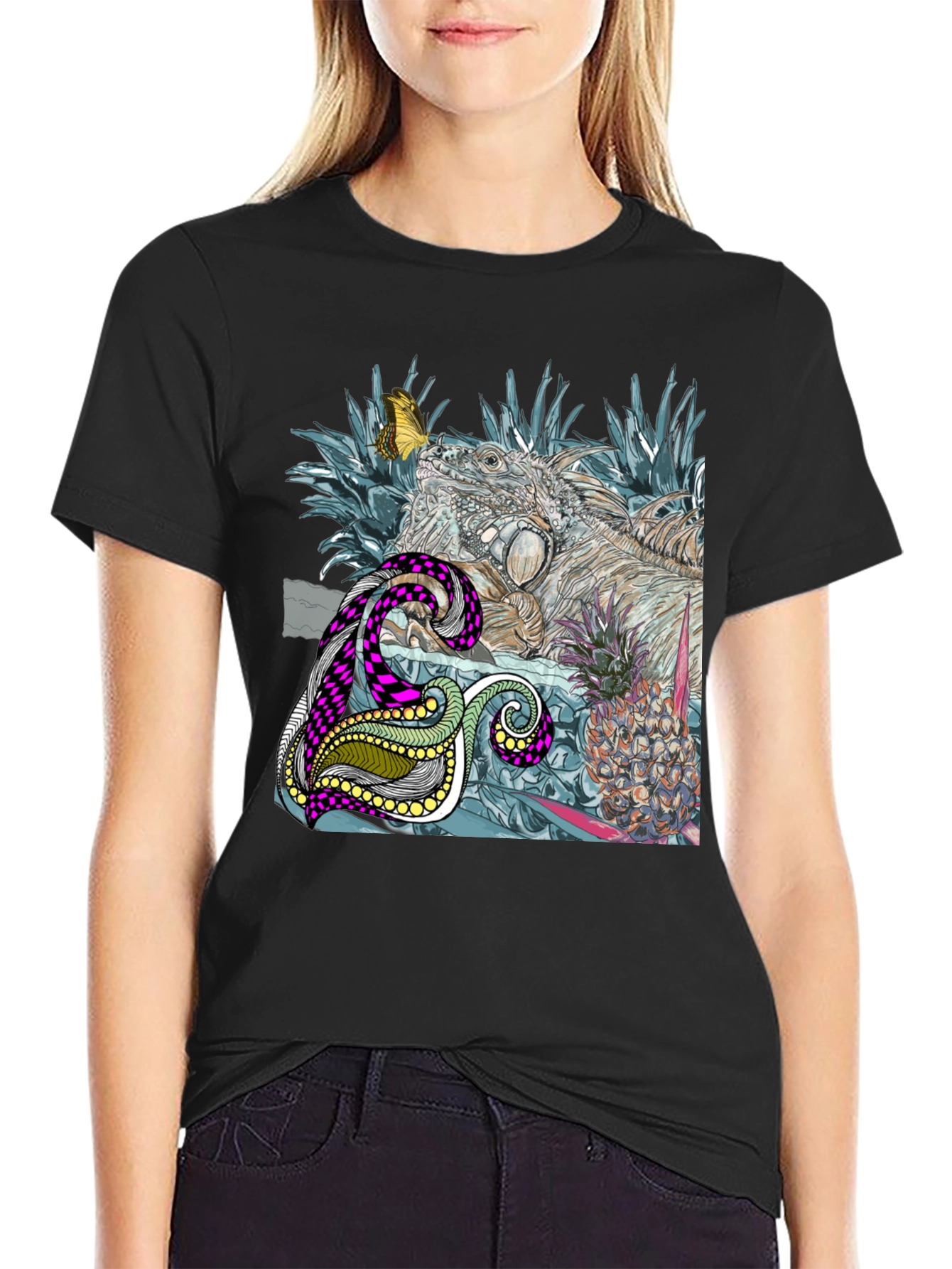 Iguana and Pineapple Graphic Tee