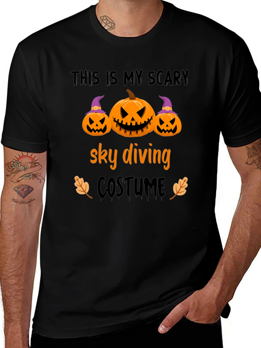 Scary Skydiving Costume Halloween T-Shirt