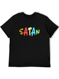Satan Graphic Print Black T-Shirt